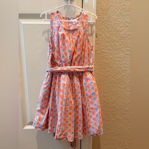 Crewcuts Pink & Light Blue Floral Belted Sundress